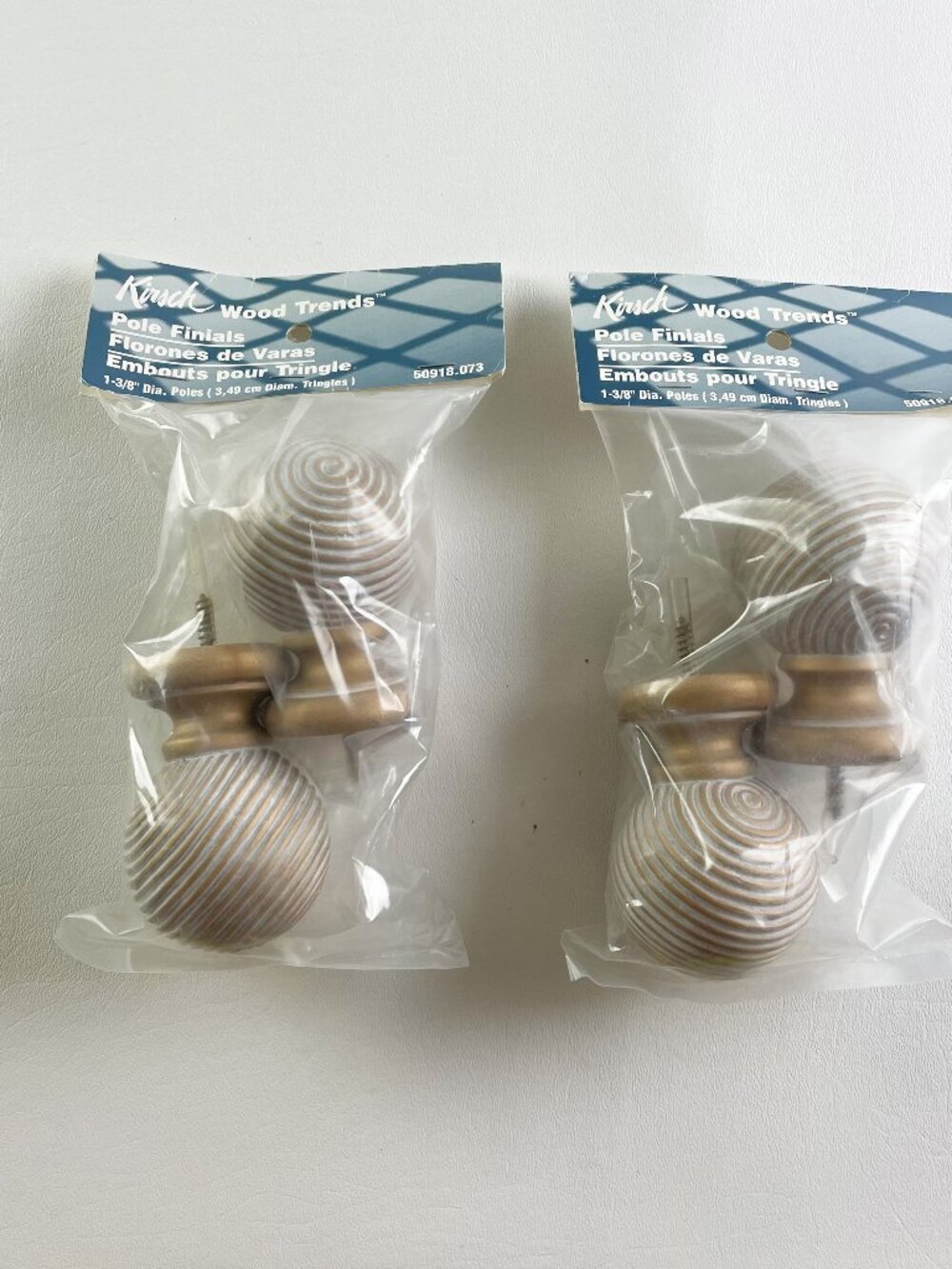 Kirsch Wood Trends Ball Finials for 1 3/8" Diameter Pole (2 Packs / 4 Total)